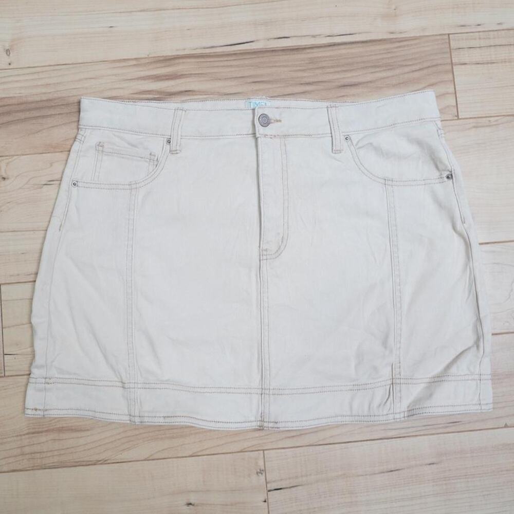Time and Tru Denim Mini Skirt Beige Size 16